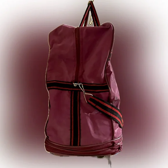 VTG EXPANDABLE ROLLING TRAVEL LUGGAGE BAG WHEELS FUSHIA PURPLE PINK 20”x11”x 24” - Picture 3 of 14